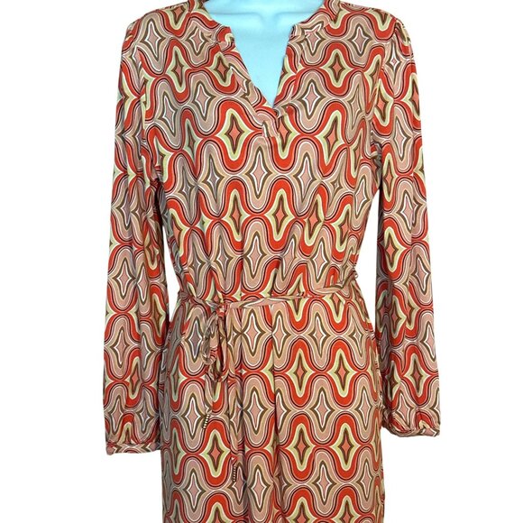 Casual Chic Esqualo Geometric Retro Mod Dress Sz Small Multicolor Preppy Euro - Picture 6 of 13